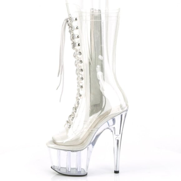 Clear Platform High Heel Boots - Picture 1 of 5